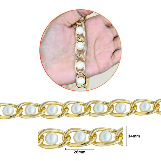 Aluminium Chain | Size : W-14mm H-26mm | Qty : 1mtr | JT-9-35-9