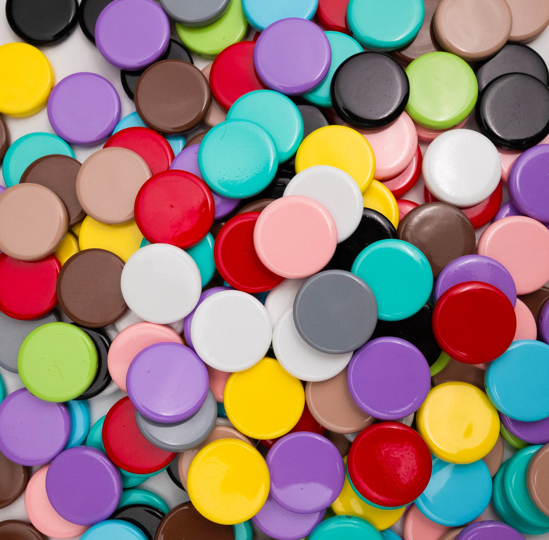 Assorted Round Flat Matte Plastic Beads | Size: 22mm | Qty: 12pcs (High Quality) | PB197