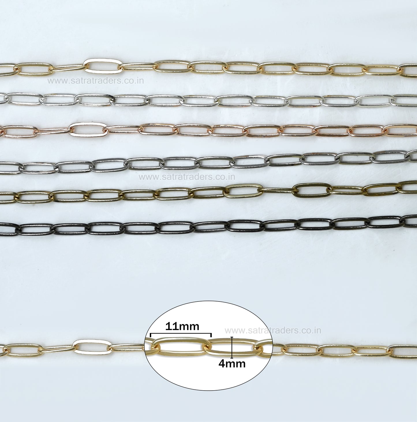 Iron Chain (Indian Plating) | Size : 4x11mm | IP07