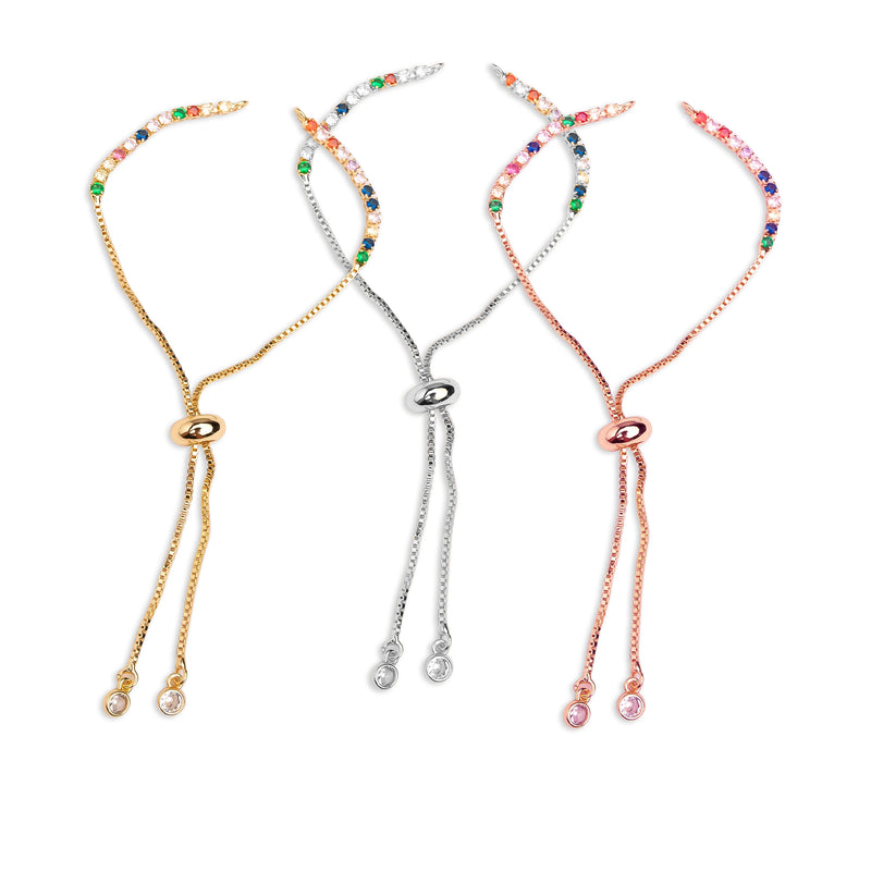 Multicolor Stone Bracelet Adjustable Slider | 4Inch | 1Pc