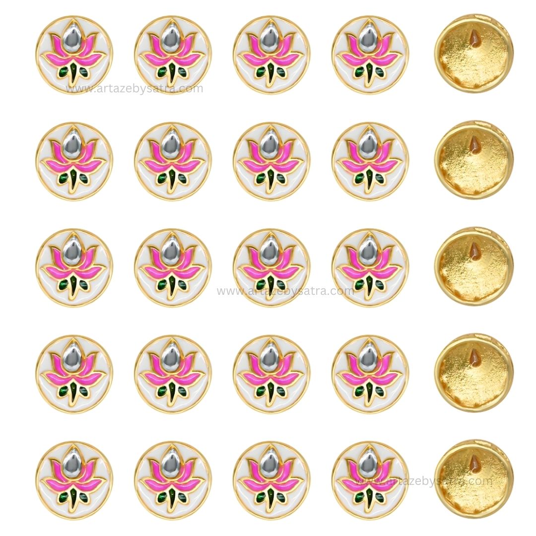 Meenakari Kundan Beads | Size : 15mm | Qty : 12pcs | MKB20