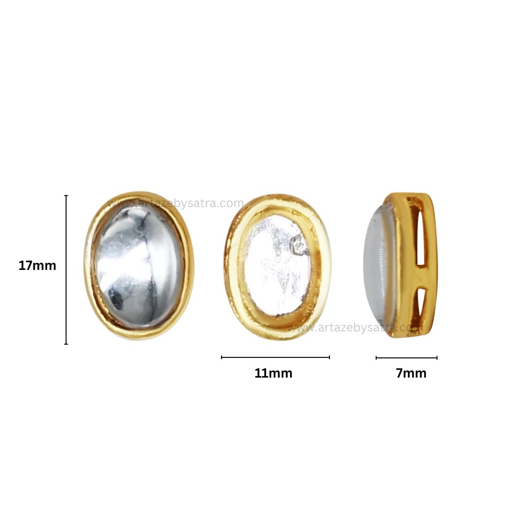 Meenakari Kundan Beads | Size : 17mm | Qty : 12pcs | MKB37