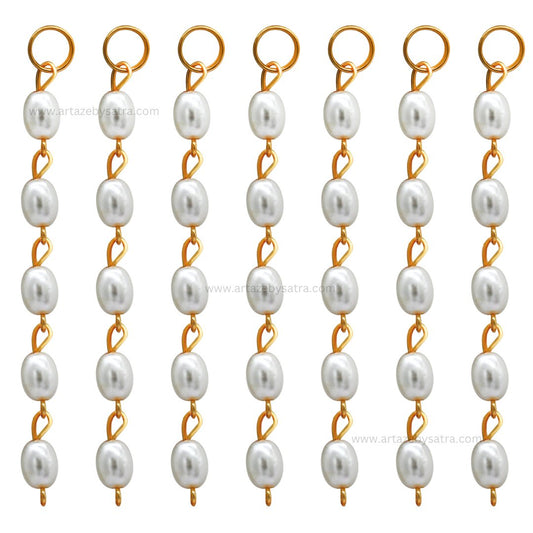 Oval Pearl Beads Hanging Tassels | Size : 85mm | Qty : 20pcs | T08