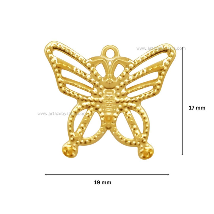 Butterfly Metal Art | Size : 17mm | 50pcs | F-6-1 | MA03