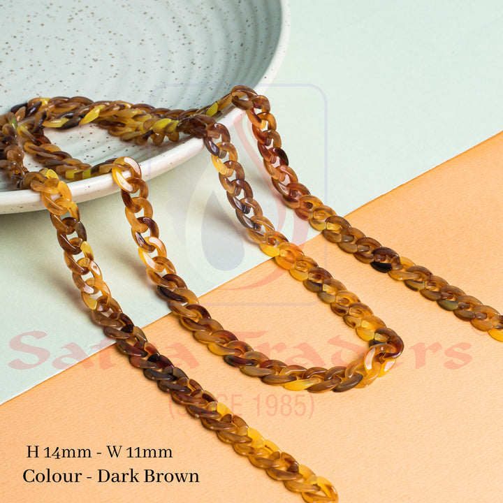 Acrylic Link Chains H-14mm-W-11mm | 1mtr | AC16