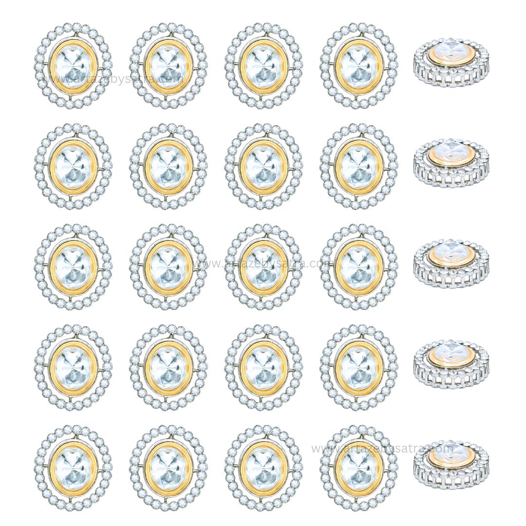 Oval Meenakari Kundan Beads | Size : 20mm | Qty : 6pcs | MK05