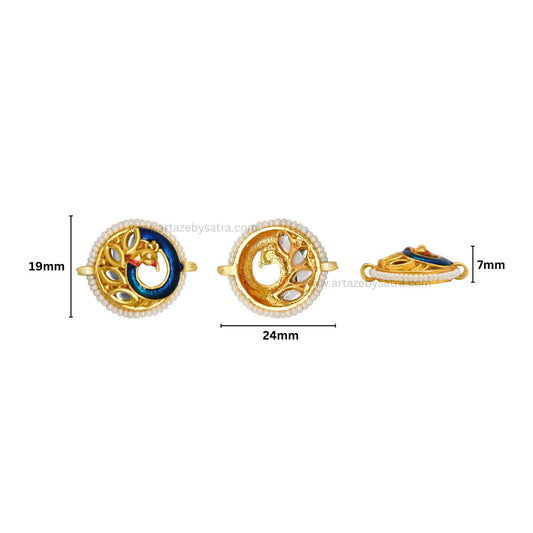 Meenakari Kundan Beads | Size : 20mm | Qty : 12pcs | C-499