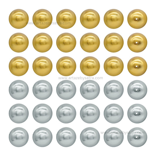 2 Hole Round Shape Matt Plastic Beads | PB205