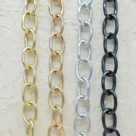 Aluminium Chain | Size : W-19mm H-27mm | Qty : 1mtr | JT-19-35-32