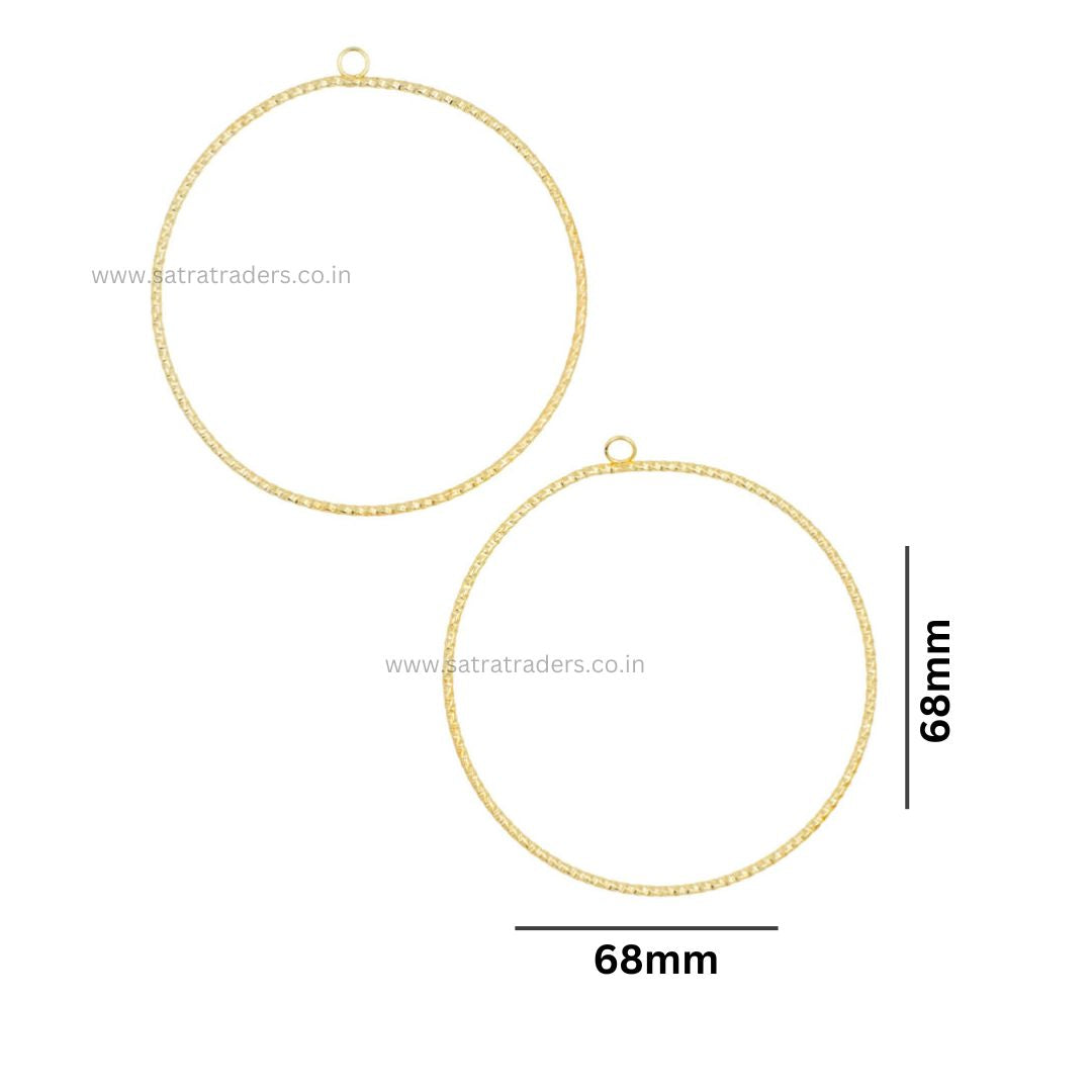 Designer Hoop Bali With 1 Naka | Size : 68mm | 10pcs | EF23