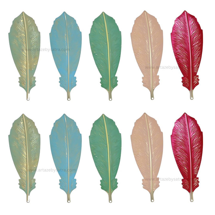 Leaf Coloured Metal Art | Size : 5.7inch | Qty : 4pcs | MA478
