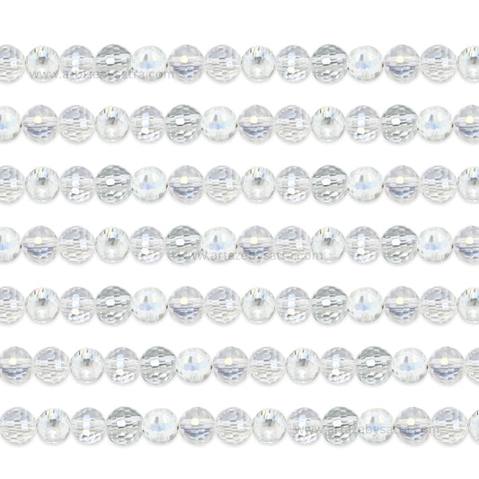 Faceted AB Glass Beads | Size : 6mm | Qty : 5 Line | GB36