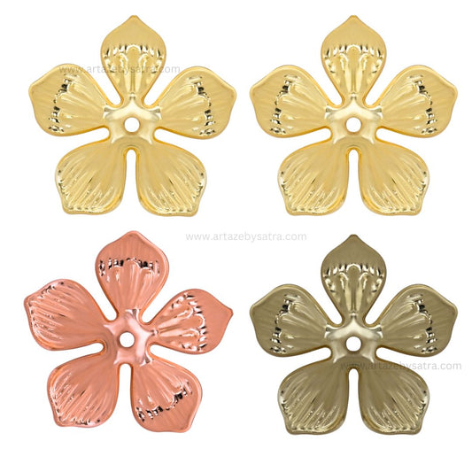 1 Hole Metal Art Flower | Size : 23mm | Qty : 50pcs | MA212