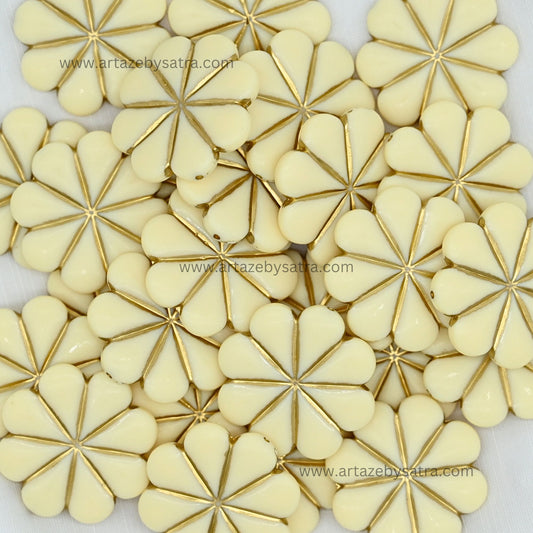 Flat Flower Petal Charm Beads | Size : 33mm | PB150