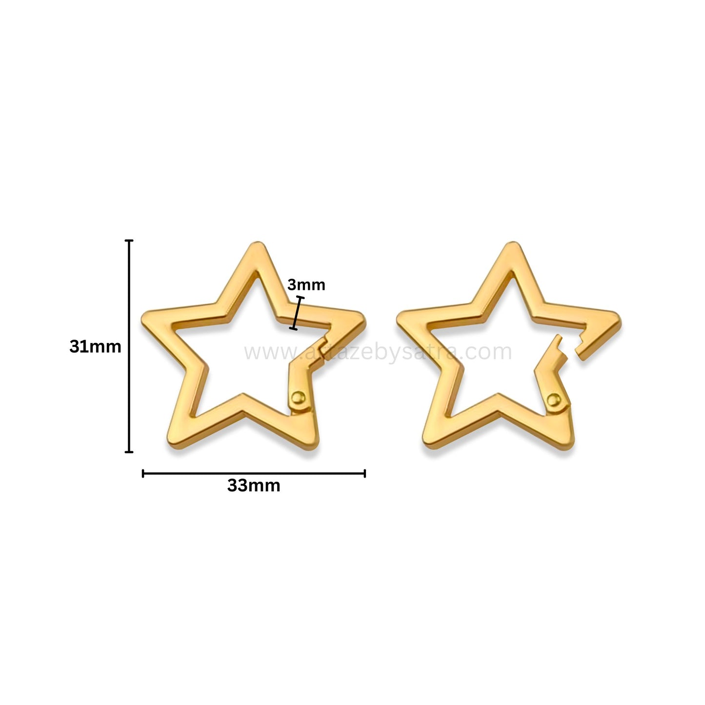 Star Alloy Spring Gate Carabiners | Size : 31mm | Qty : 4pcs | BF123