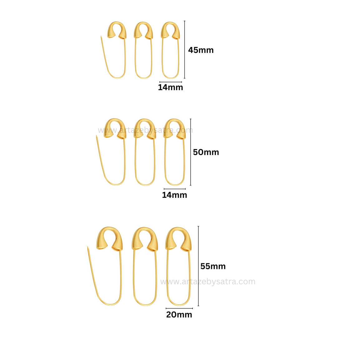 Safety Brooch Metal Lock Pin | Qty : 2pcs