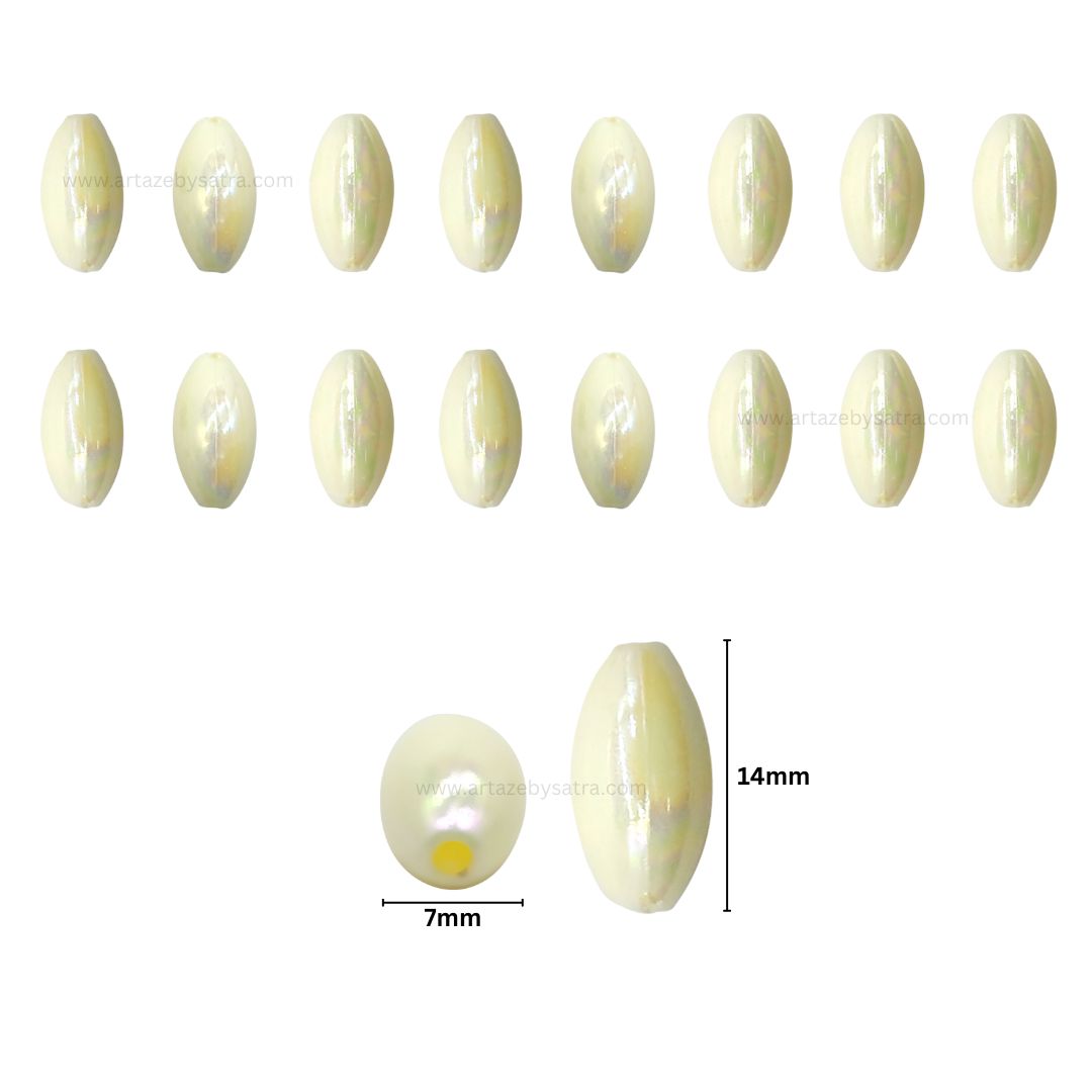 Oval Shape Plastic Rainbow Beads | Size : 14mm | PB23
