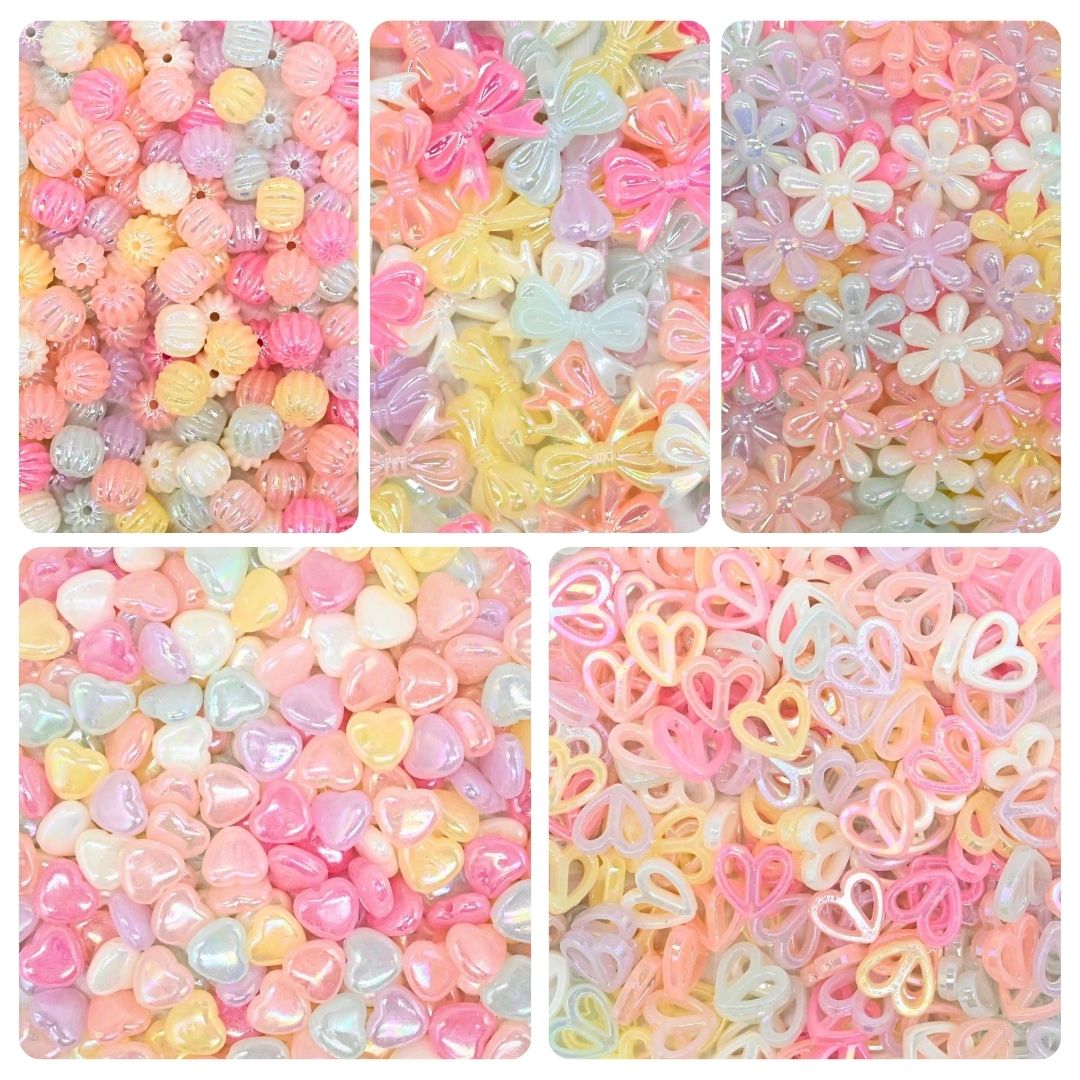 Plastic Beads Combo Pack | Qty : 20grms Each (5 Designs) | PB95
