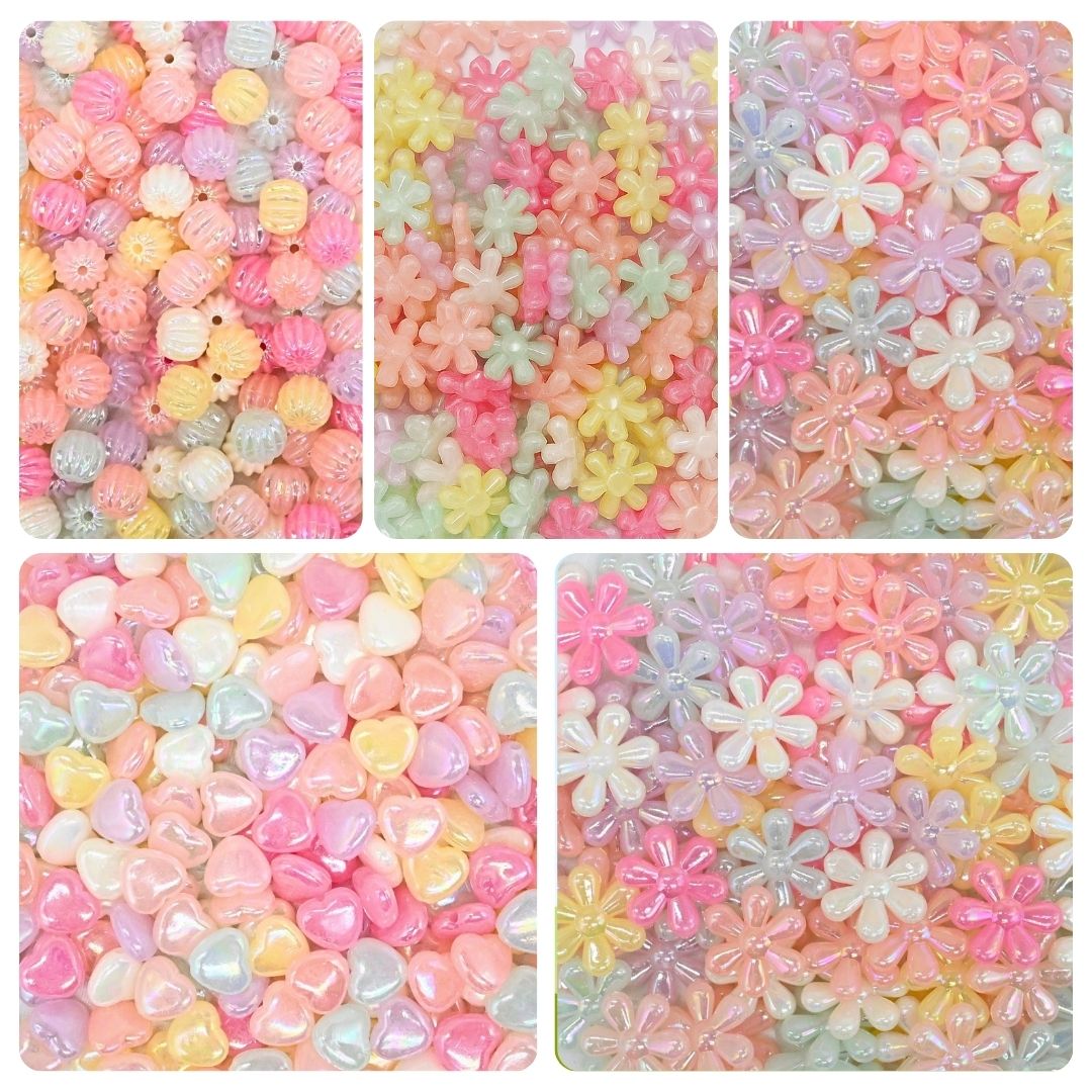 Plastic Beads Combo Pack | Qty : 20grms Each (5 Designs) | PB95