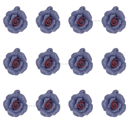 1 Hole Rose Ceramic Flower | Size : 32mm | Qty : 10pcs | CF01