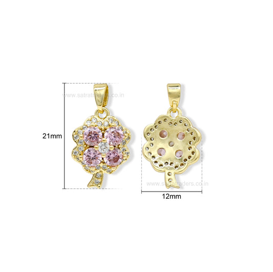 Four-Leaf Clover Anti-Tarnish Charm | Size : 21mm | Qty : 1pc |CHL184