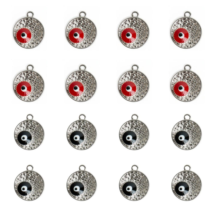 Evil Eye Enamel Charms |  Size : 16mm (W) | Qty : 6pcs