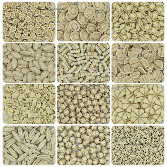 Designer Beads Combo Pack | Qty : 20grms Each (12 Designs) | BC01