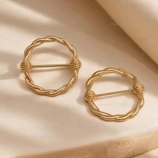 Round Twisted Rope Metal Belt Buckle | Qty : 2pcs