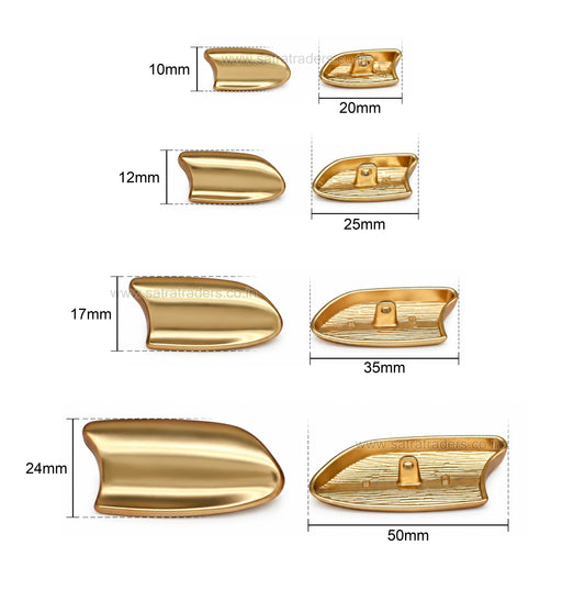 Matte Gold Irregular Asymmetric Metal Shank Buttons with Loop