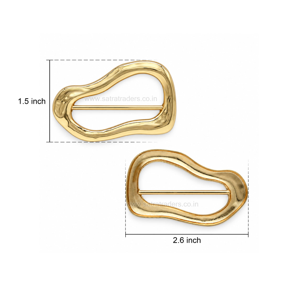 Irregular Wavy Molten Metal Belt Buckle | Qty : 2pcs