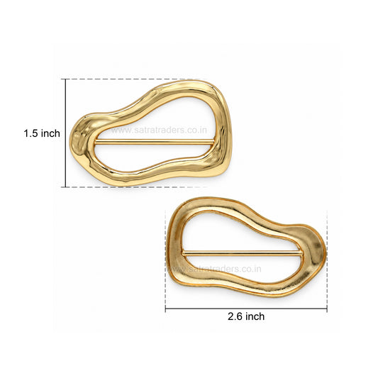 Irregular Wavy Molten Metal Belt Buckle | Qty : 2pcs
