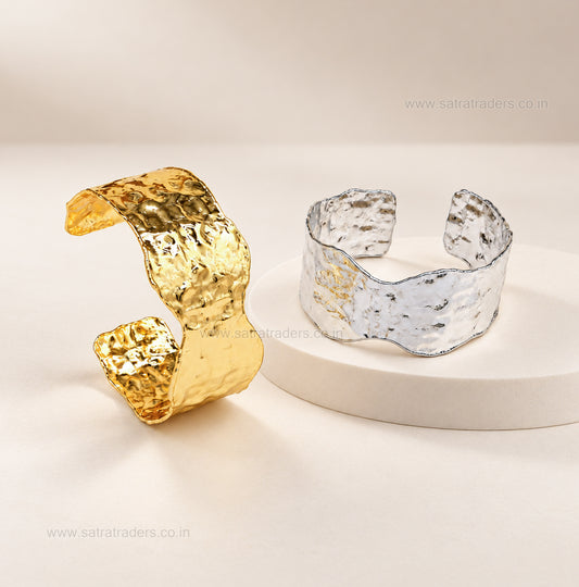 Wavy Hammered Brass Kada | 1pc | K128