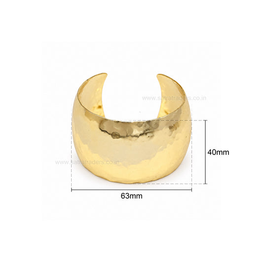 Wide Domed Hammered Brass Kada | 1pc | K131