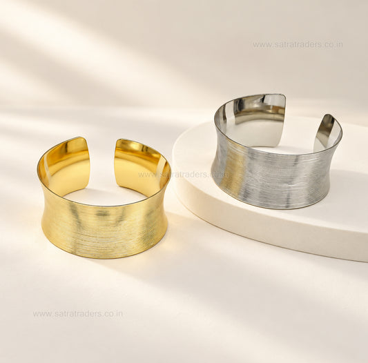 Ribbed Concave Brass Kada | 1pc | K132