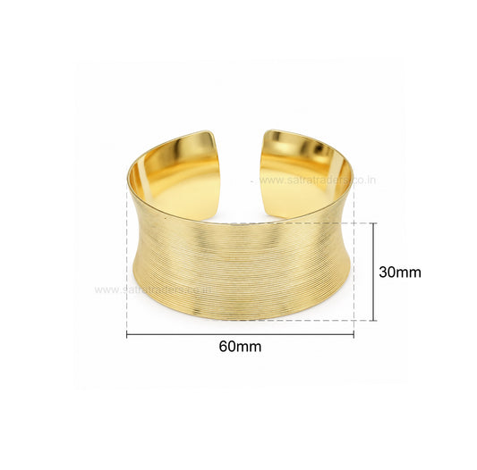 Ribbed Concave Brass Kada | 1pc | K132