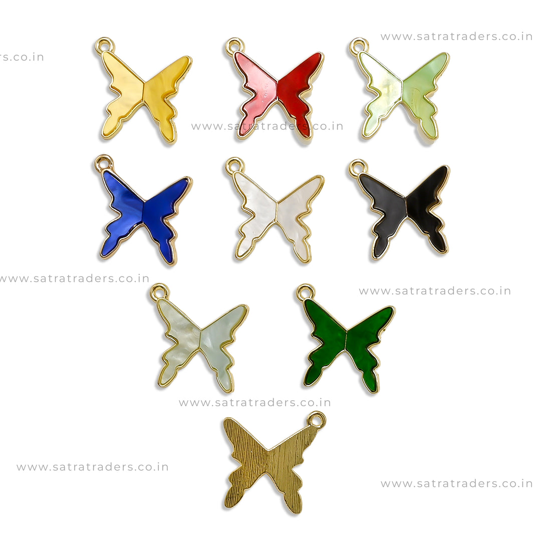 Mix Butterfly Charms | Golden & Silver Polish | 8pcs ( Group 8)
