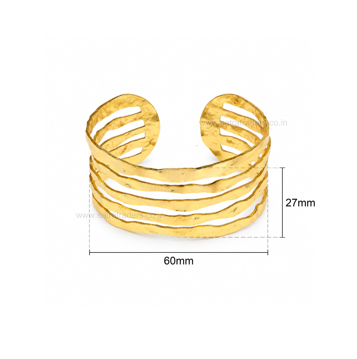 Multi-Band Hammered Brass Kada | 1pc | K135