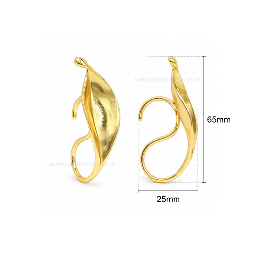 Brass Sculptural Leaf Two-Finger Ring | Size : 65m | BC1019