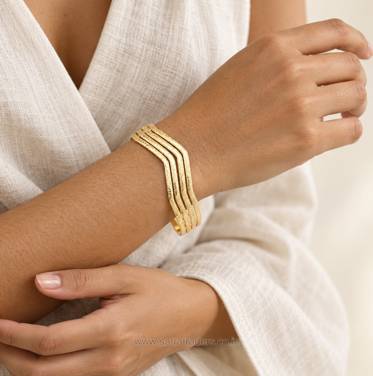 Textured Multi-Strand V-Shape MS Iron Kada | 1pc | K28