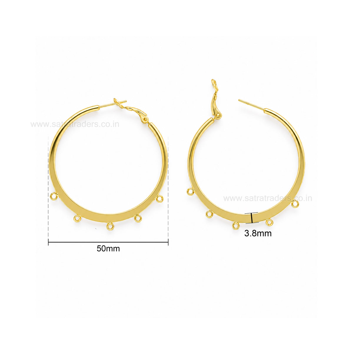 Earring Hoop 5 Naka Brass Bali | Size : 50mm | Qty : 4pcs | EF109