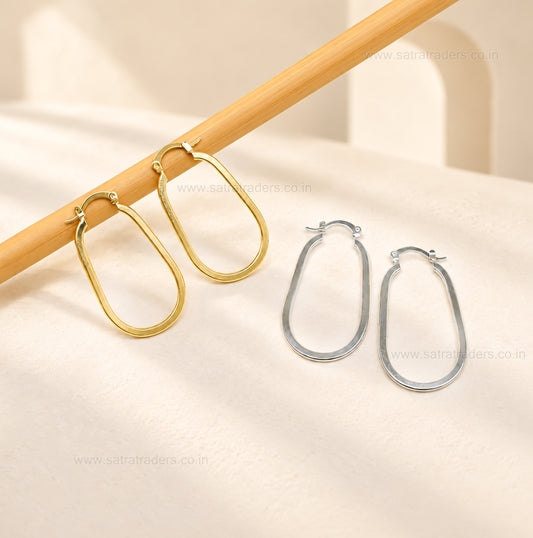 Oval Hoop Brass Earring Bali | Size : 45mm | Qty : 2pcs | EF110