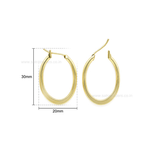 Oval Hoop Brass Earring Bali | Size : 30mm | Qty : 6pcs | EF111