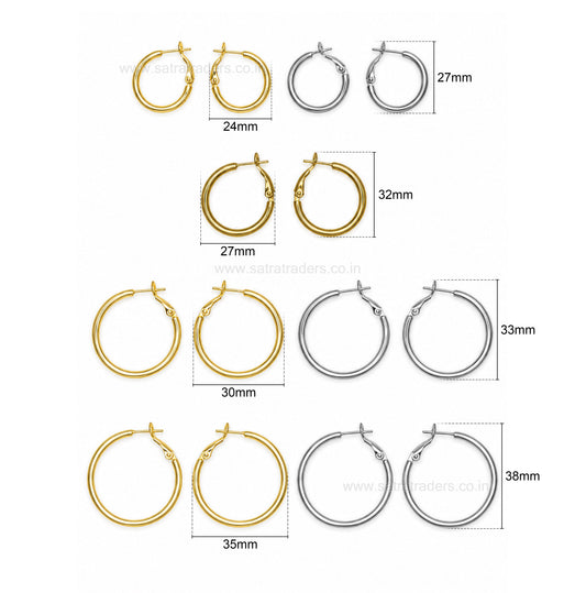 Plain Hoop Lever-Back Brass Earring Bali EF121