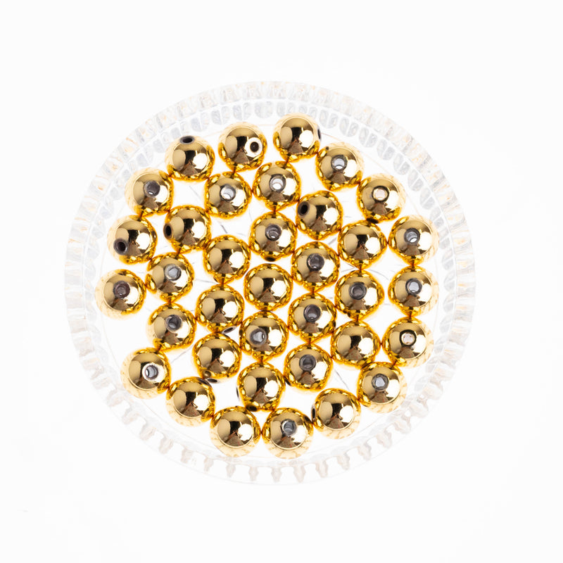 Brass Balls ( 18K Gold Plated ) | Size - 12mm | 6pcs