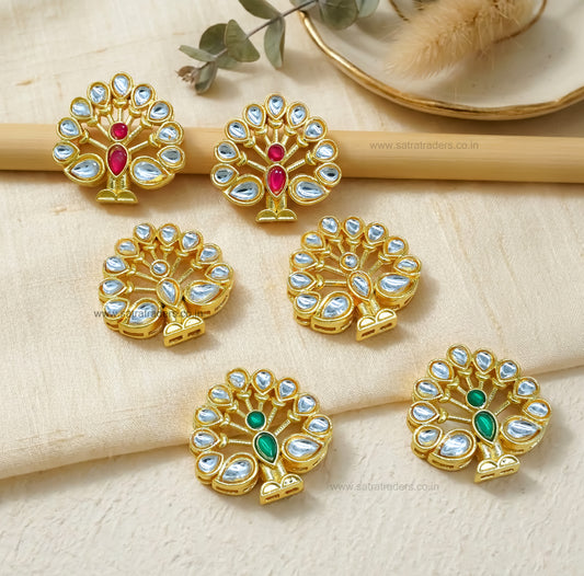 Meenakari Kundan Beads | Size : 25mm | Qty : 12pcs | B112