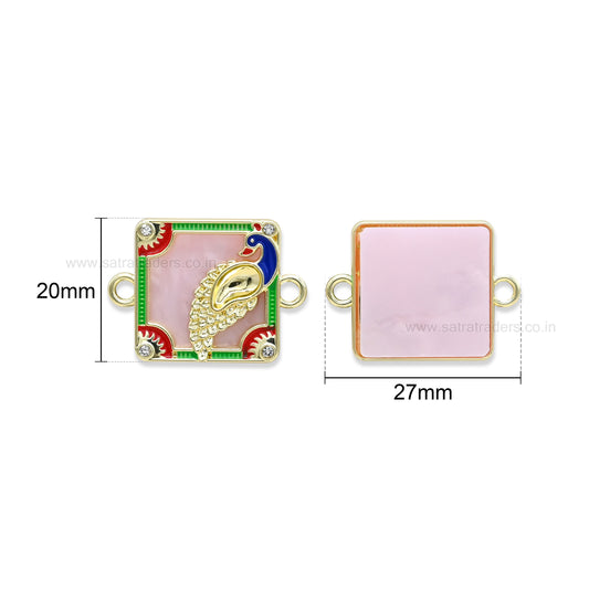 Peacock Rakhi Connector Charm | Size : 20mm | Qty : 10pcs | CHE160