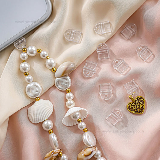 Type C Silicone Phone Charm Holder Tabs | Qty : 10pcs | Size : H-11mm W-9mm | BF163