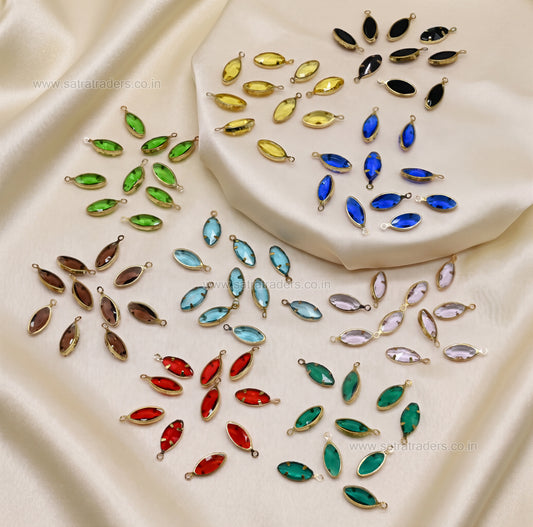 Marquise Shape Glass Beads with Brass Loop | Size : 5mm | Qty : 100pcs | GB80
