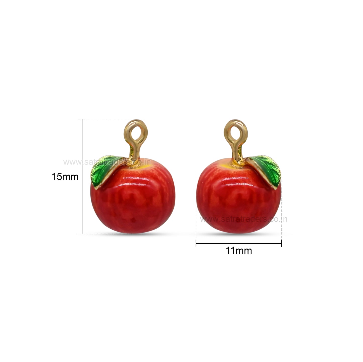 Red Apple Fruit Charm for DIY Making | Size : 15mm | Qty : 1pc | CHE191