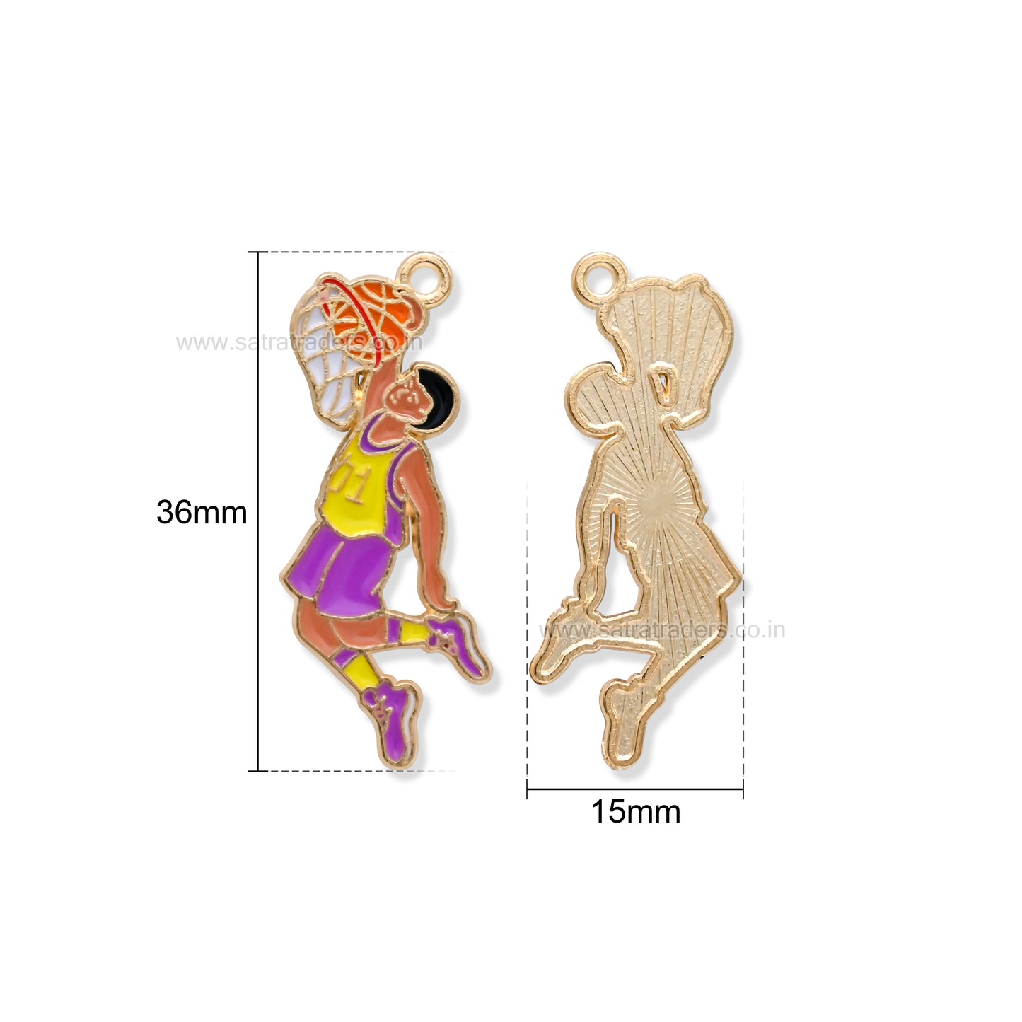 Enamel Basketball Dunk Charm | Size : 36mm | Qty : 10pcs | CHE208